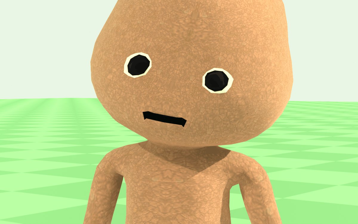 Close-up of a charming derpy peach chump face